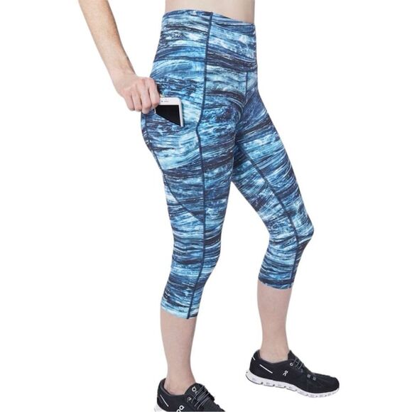 lululemon athletica Pants - Blue Lululemon patterned crop leggings size 8
